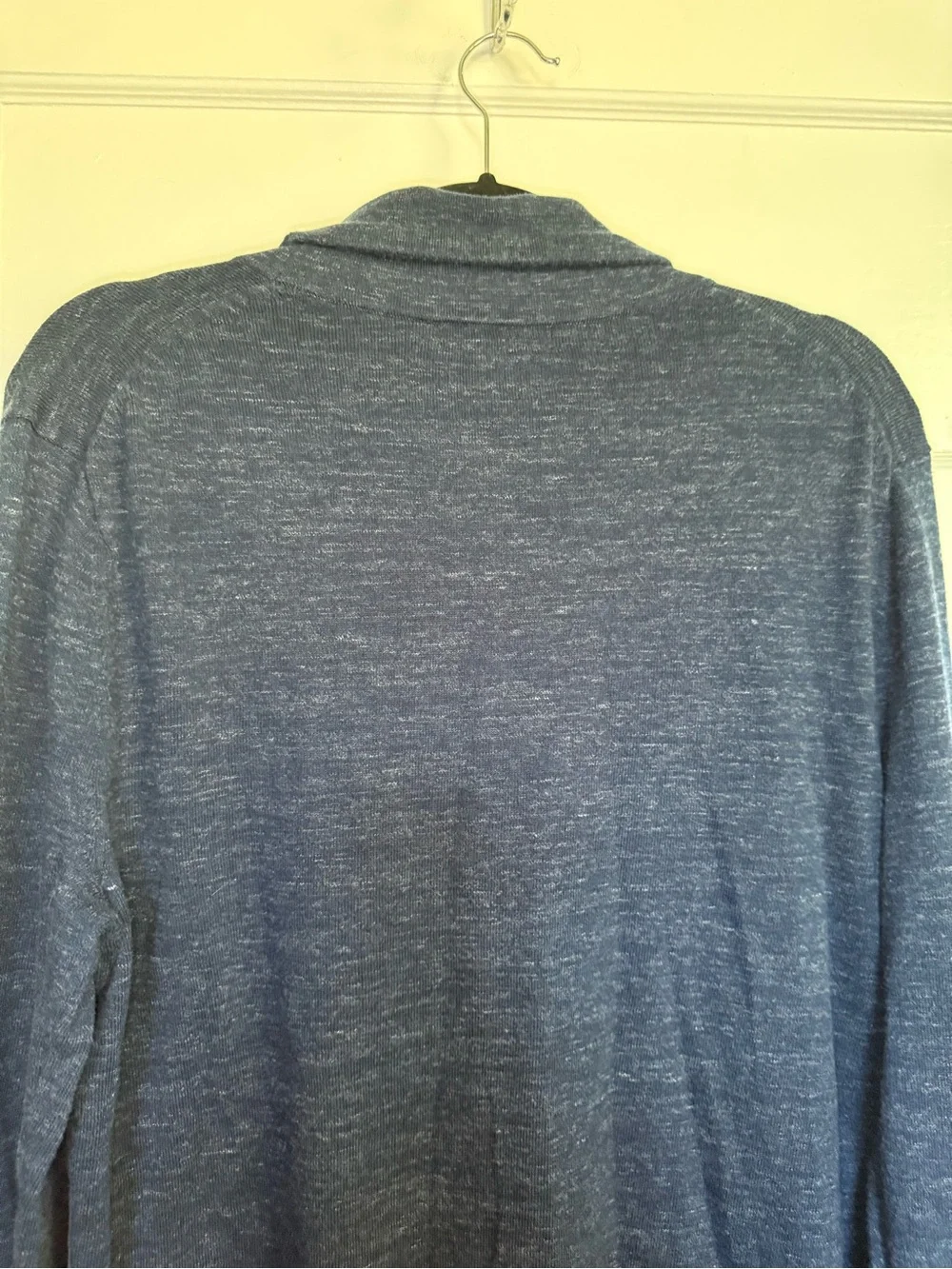 Banana Republic Blue Organic Cotton Cowl Neck Sweater Lightweight Knit Sz L Tall